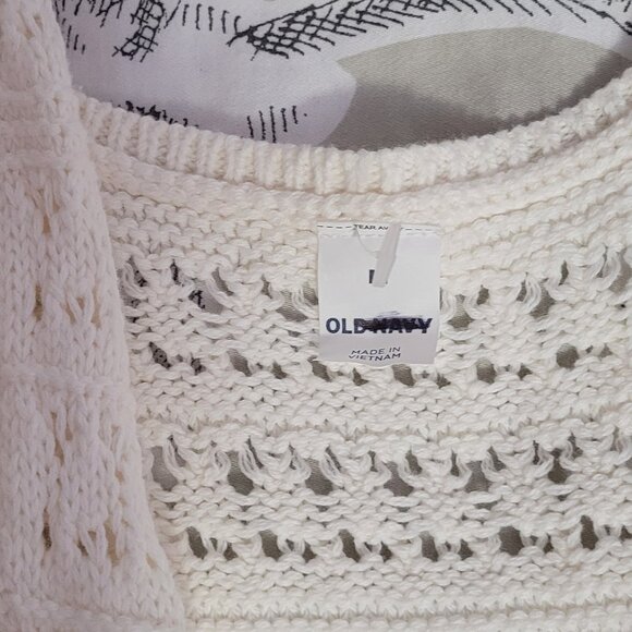 Old Navy Off White Cotton Knit Maxi Tank Dress Beach Swim Coverup Medium NWOT - Picture 4 of 9